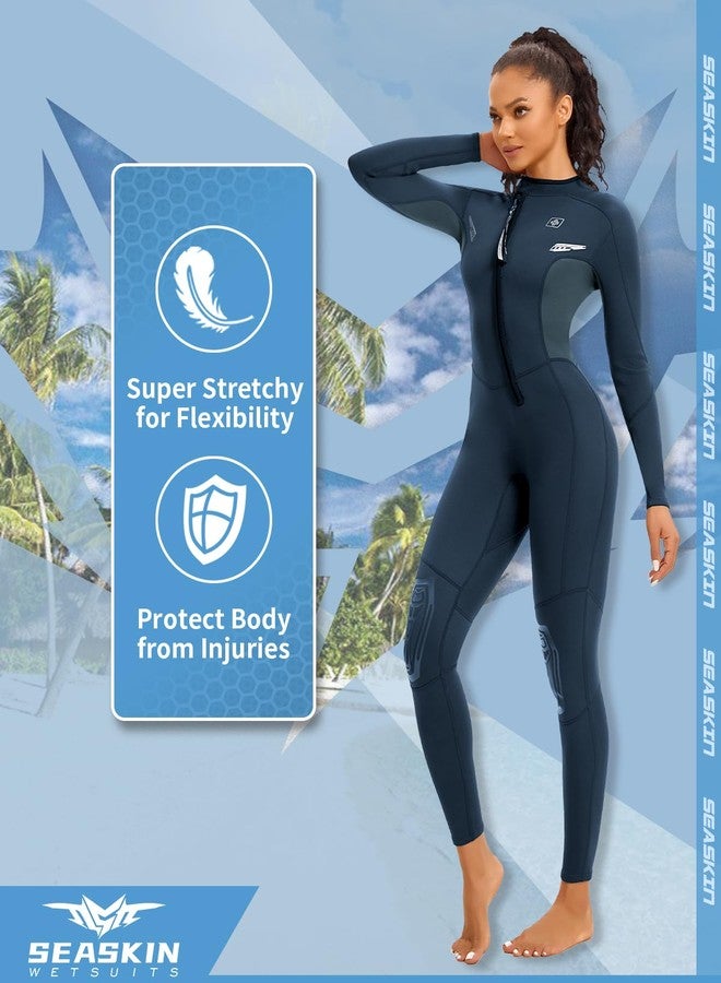 Seaskin Wetsuits for Womens 2mm Front Zip Full Body Diving Suits - Image 4